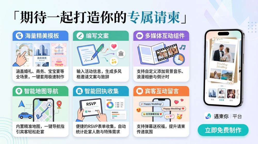 商务会议电子邀请函免费生成！海量模板一键搞定